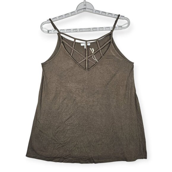 Jodifl Strappy Crisscross Front Tank Top S Green Lightweight Sleeveless - Picture 1 of 5